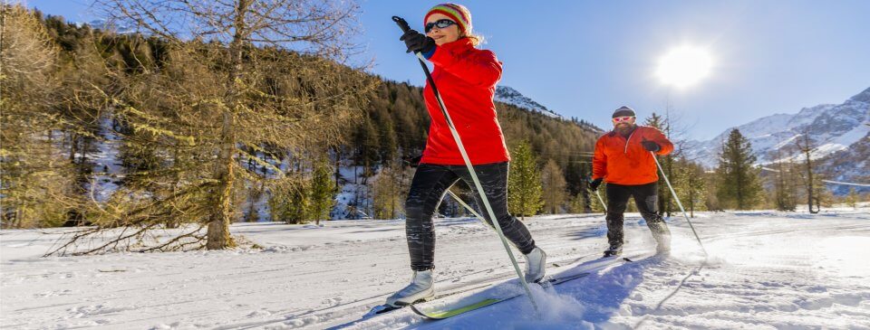 Adultes ski de fond parc soleil
